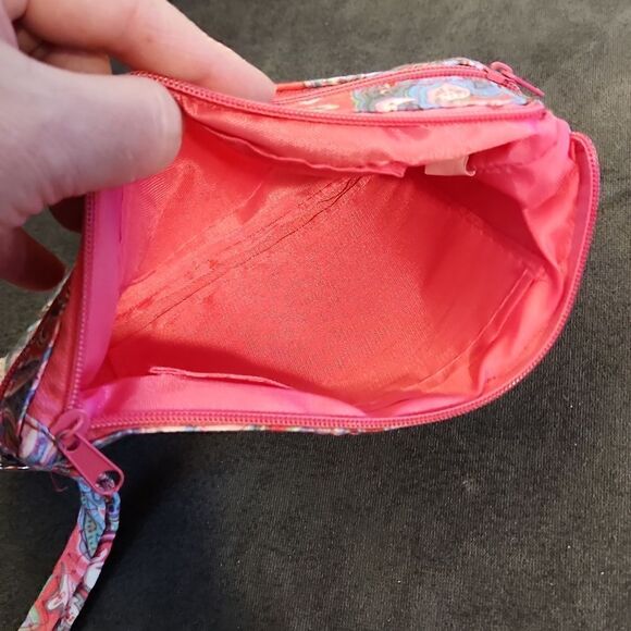 Paisley floral wristlet id card wallet purse clutch pink purse - Picture 7 of 10